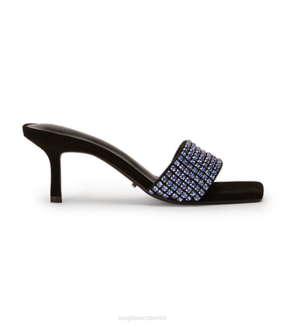 niedrige Absätze| de Tony Bianco Frauen Amos Heels Kristallblau/schwarzes Wildleder 4624291